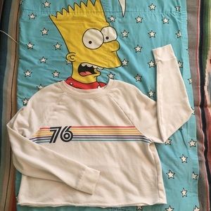 Cream boxy rainbow stripes sweatshirt 76